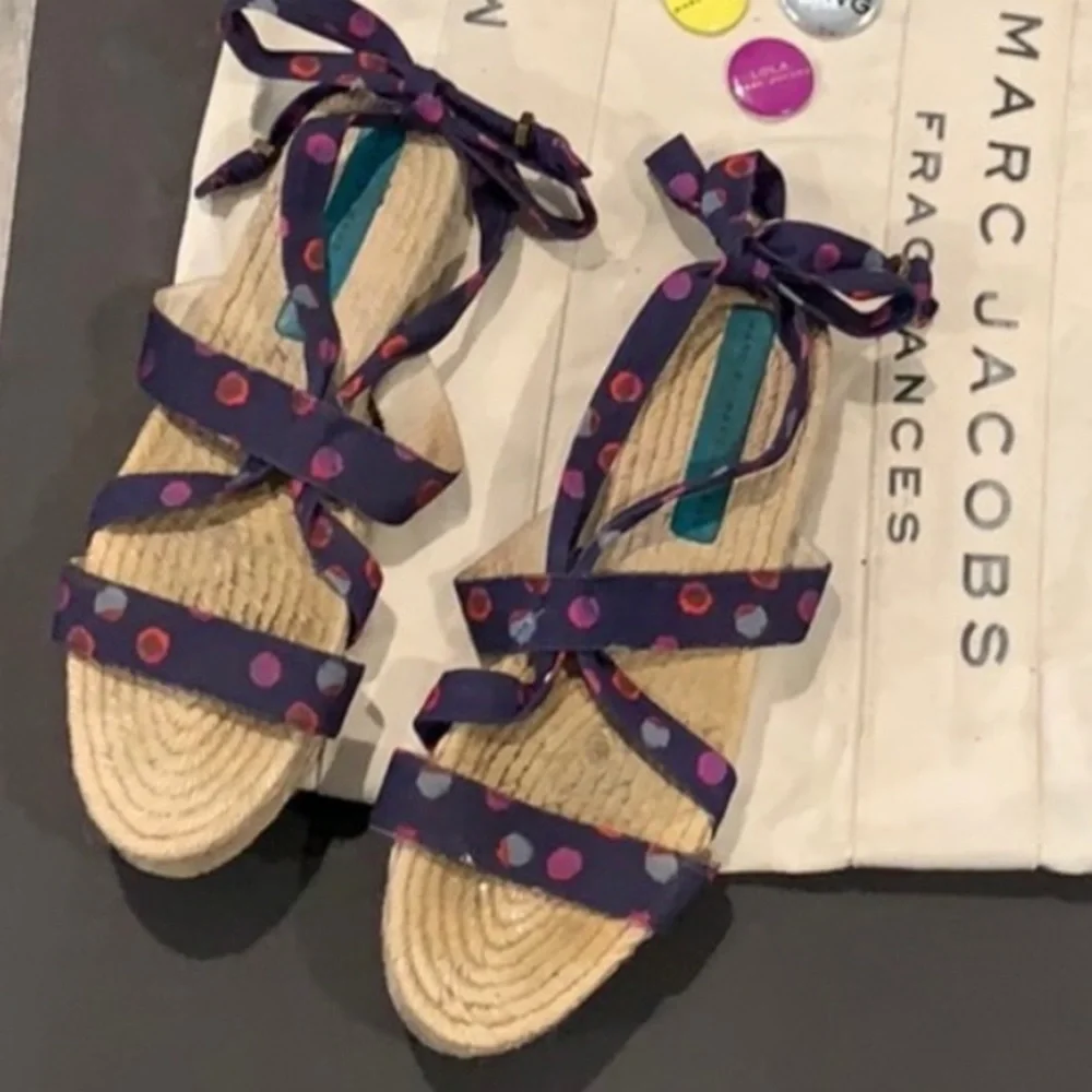 Authentic Marc by Marc Jacobs designer espadrilles sandals sz 10 free tote bag